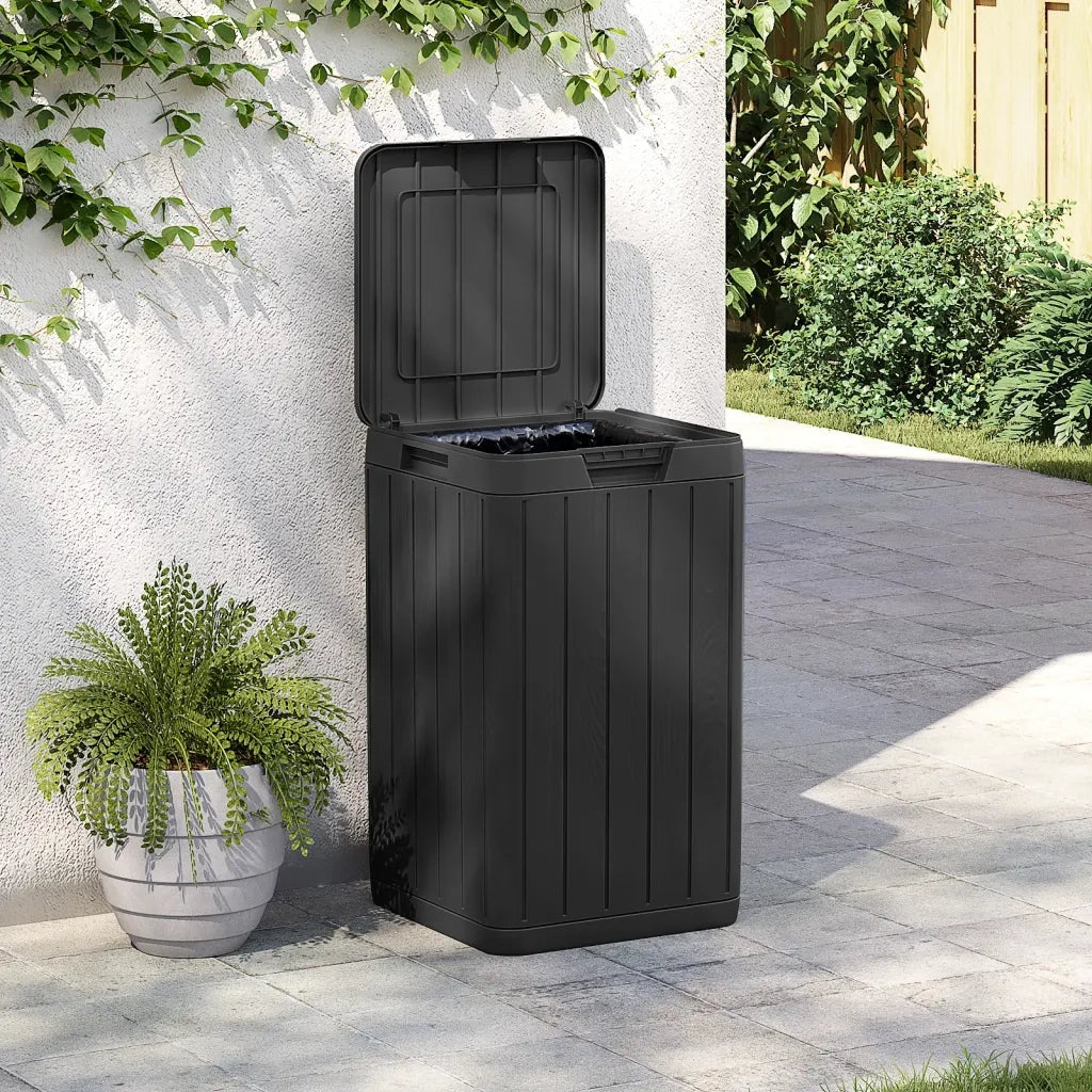 Cestino per Rifiuti da Esterno Antracite 38x38x65 cm in PP 364224