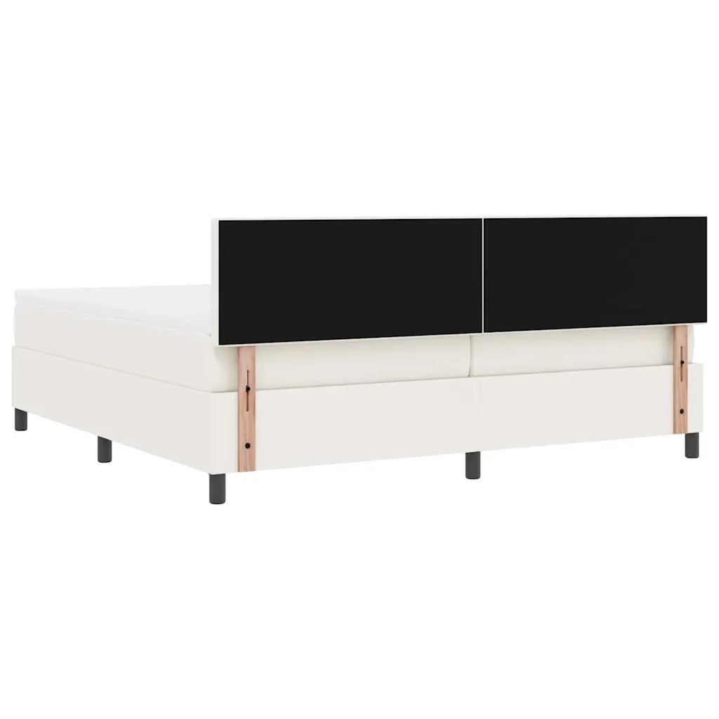 Letto a Sorgente LED con testiera Crema e Bianco 200 x 200 cm 3337617