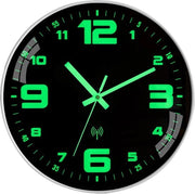 Orologio a Parete Radiocomandato con Faccia Luminosa in Scuro Orologio a Parete Silenzioso senza Suoni di Toccare Grande e Moderno Facile da Leggere per Camere, Casa, Cucina, Camera da Letto, Ufficio, Scuola