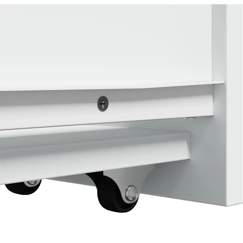 Mobiletto da bagno stretto e pratico con rotelle 21,5 x 50 x 60 cm in legno composito bianco 02_0050655