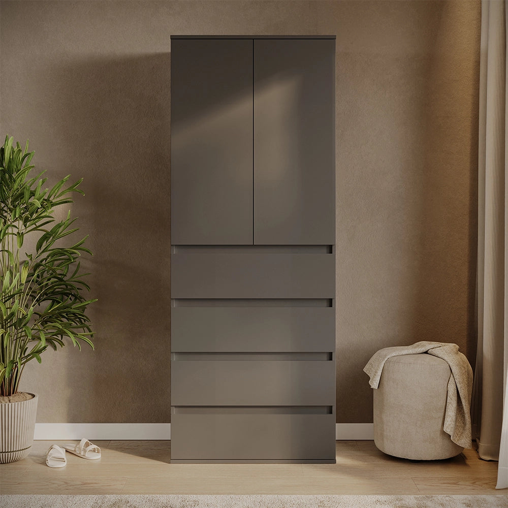 Vicco Armadio Antracite 74 x 191.5 cm con 4 cassetti