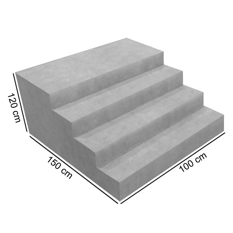 Scala Interna Verona 1,50 X 1,00 H 1,20 M A 4 Gradini, Per Posa Sotto Liner