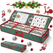 Cestino di stoccaggio 106 x 35 x 15 cm con tessuto 600D Oxford resistentente alle abrasioni a 3 contenitori - per carta da regalo, nastri, fazzoletti di carta, carta da decorazione, decorazioni.