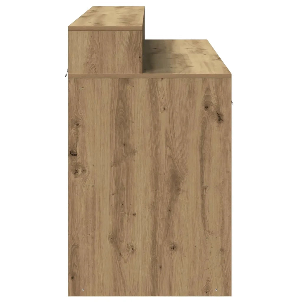 Scrivania con Luci LED Rovere 140x55x91 cm in Legno Multistrato