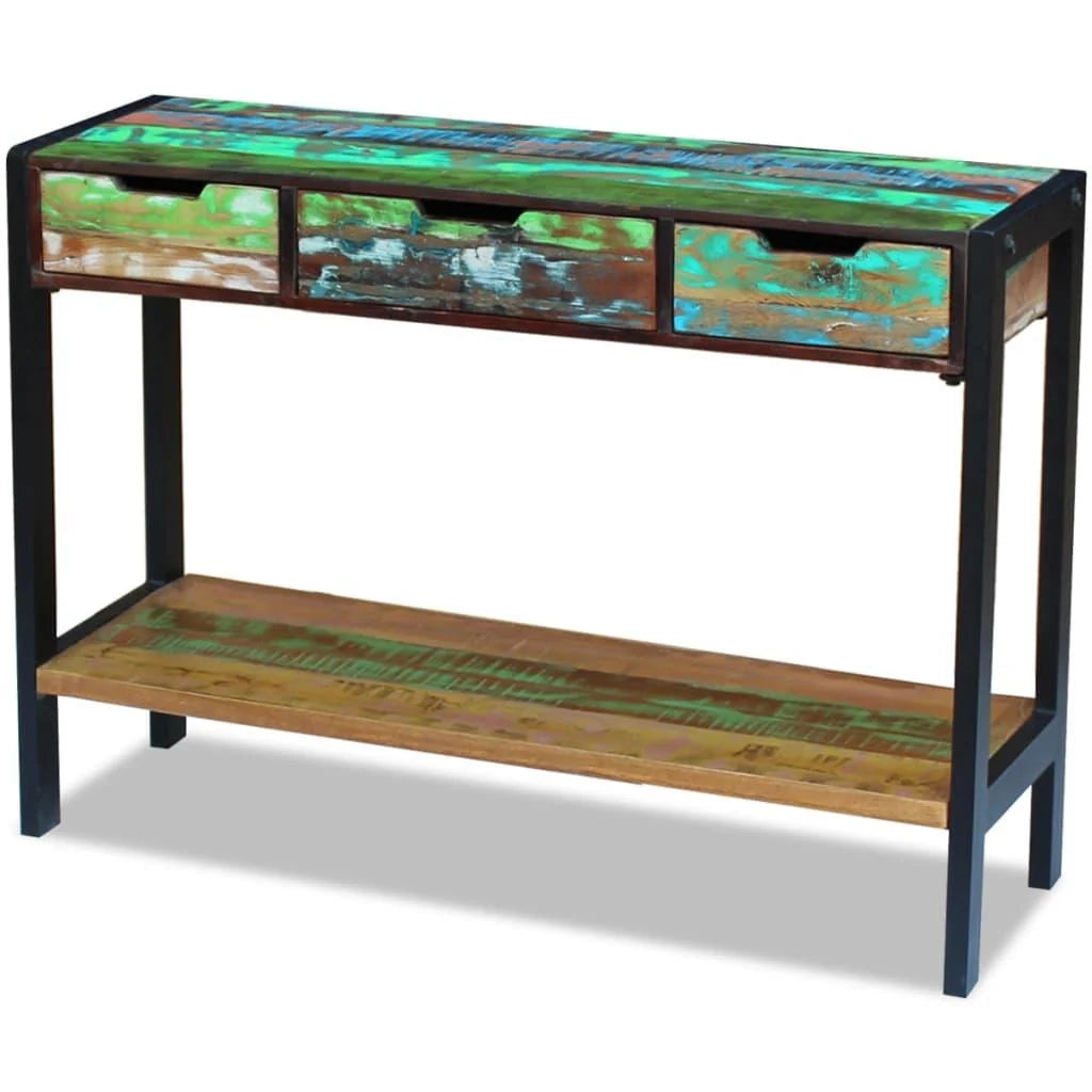 Buffet credenza mobiletto consolle mobile contenitore con 3 cassetti legno massello di recupero 4402007