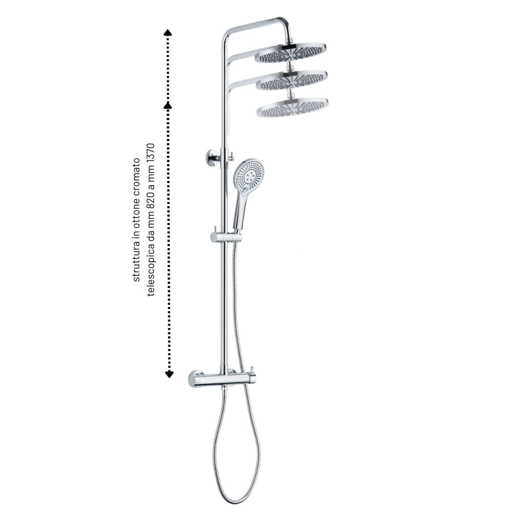 Colonna doccia attrezzata slot mix tonda ottone cromato 2 funzioni *** finitura- cromato tondo, confezione 1