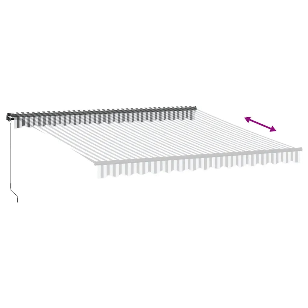 Tenda da Sole Retrattile Manuale Antracite e Bianco 400x350 cm 3215808
