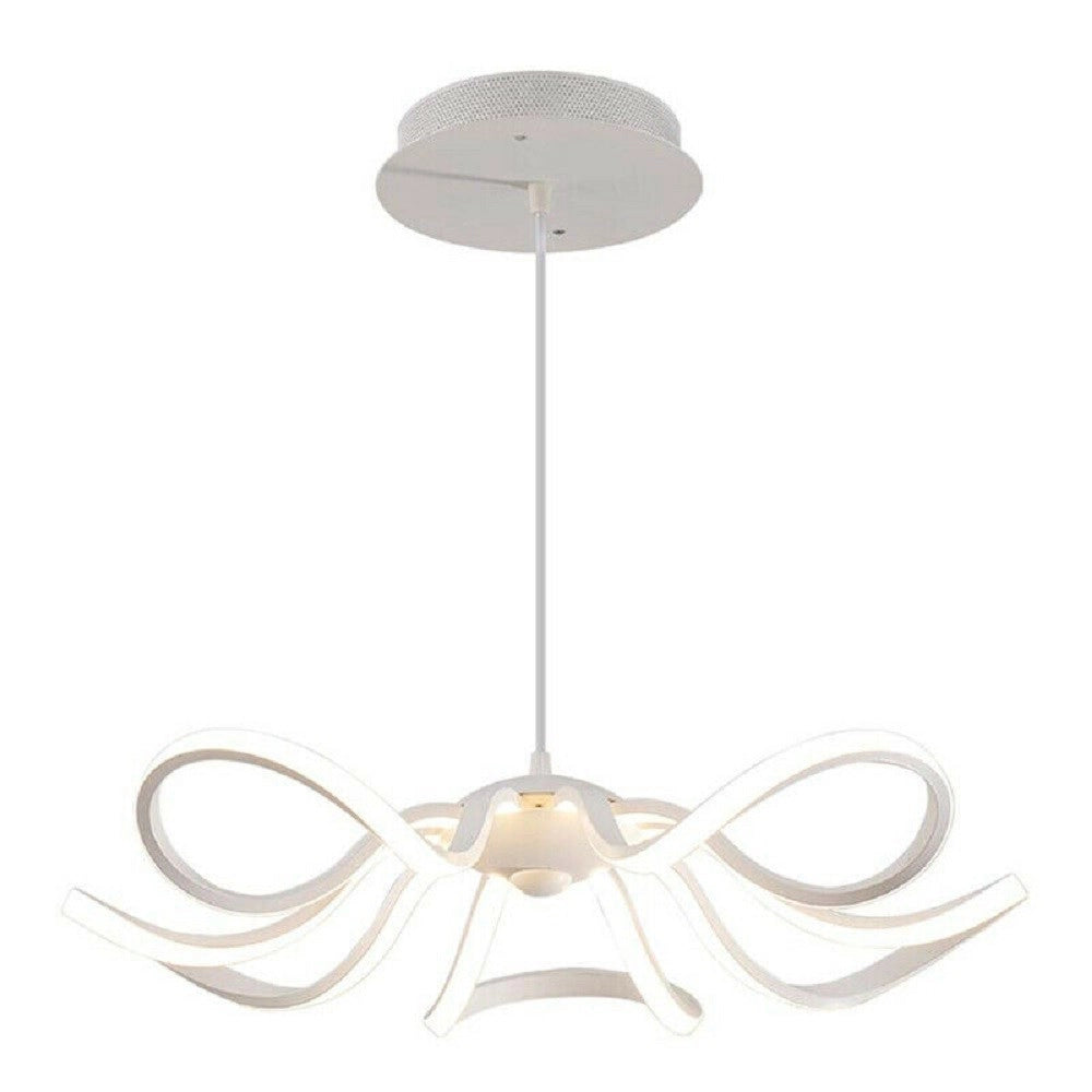 Trade Shop - Lampadario Soffitto Led 45w Fiore Moderno Lampada Luce Fredda Calda Naturale B38 - -bianco Caldo      -
