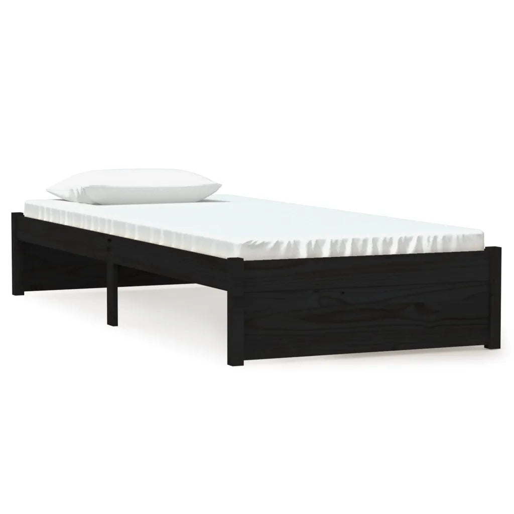 Giroletto in Legno Massello Nero 75x190 cm Small Single 814913