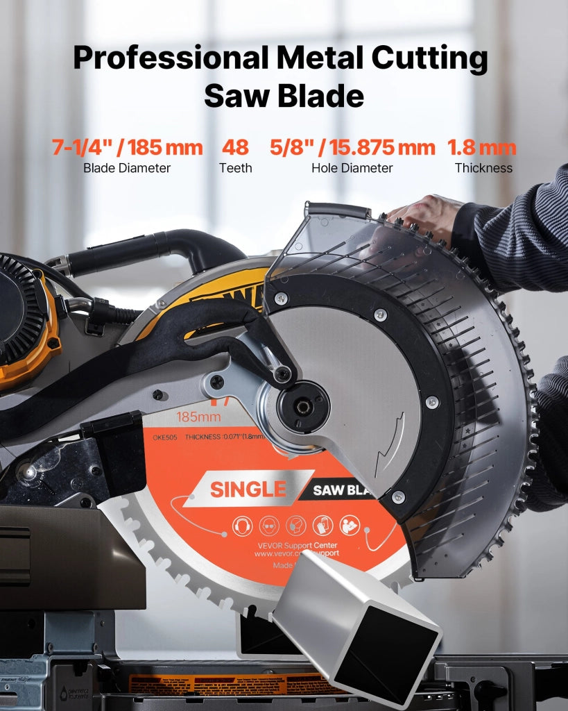 Disco Circolare da Taglio per Troncatrice Ø 185 mm 48 Denti Foro 15,875 mm in Acciaio SKS51 Resistente per Fai da Te e Officina