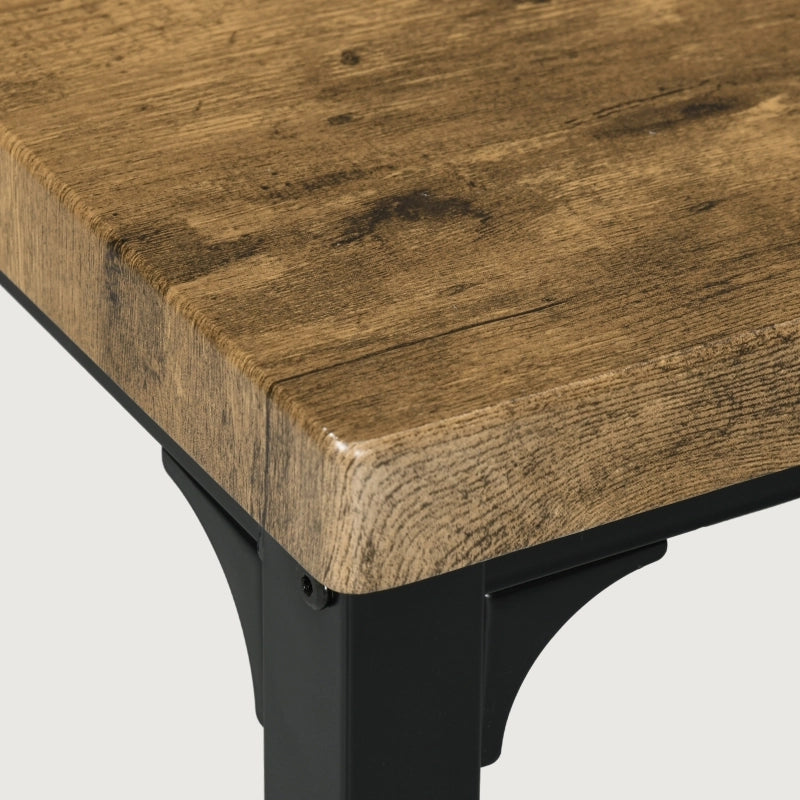 Tavolo da pranzo per 2 persone con 2 sedie, struttura in MDF e metallo, stile rustico, per cucina e sala da pranzo