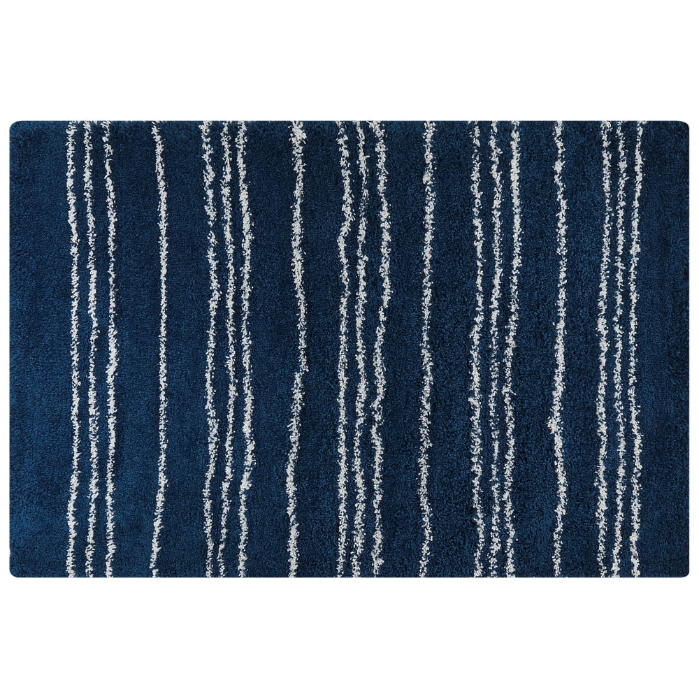 Tappeto polipropilene blu bianco 200 x 300 cm a strisce soggiorno camera da letto