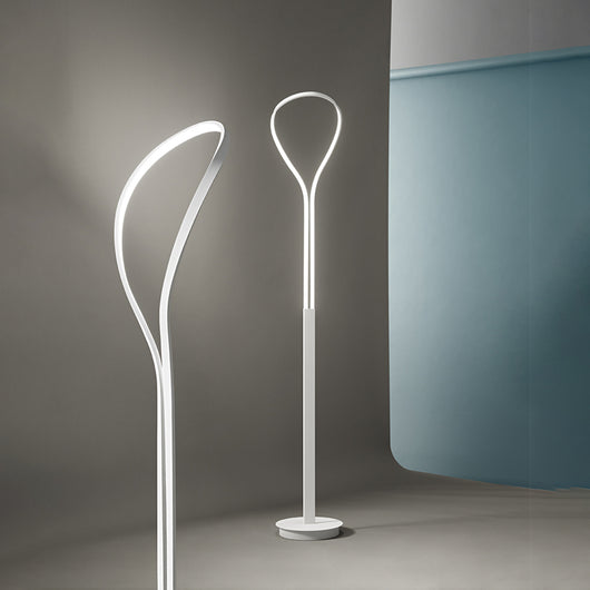 Piantana Moderna Blossom Metallo Bianco Acrilico Led 32W 3000K