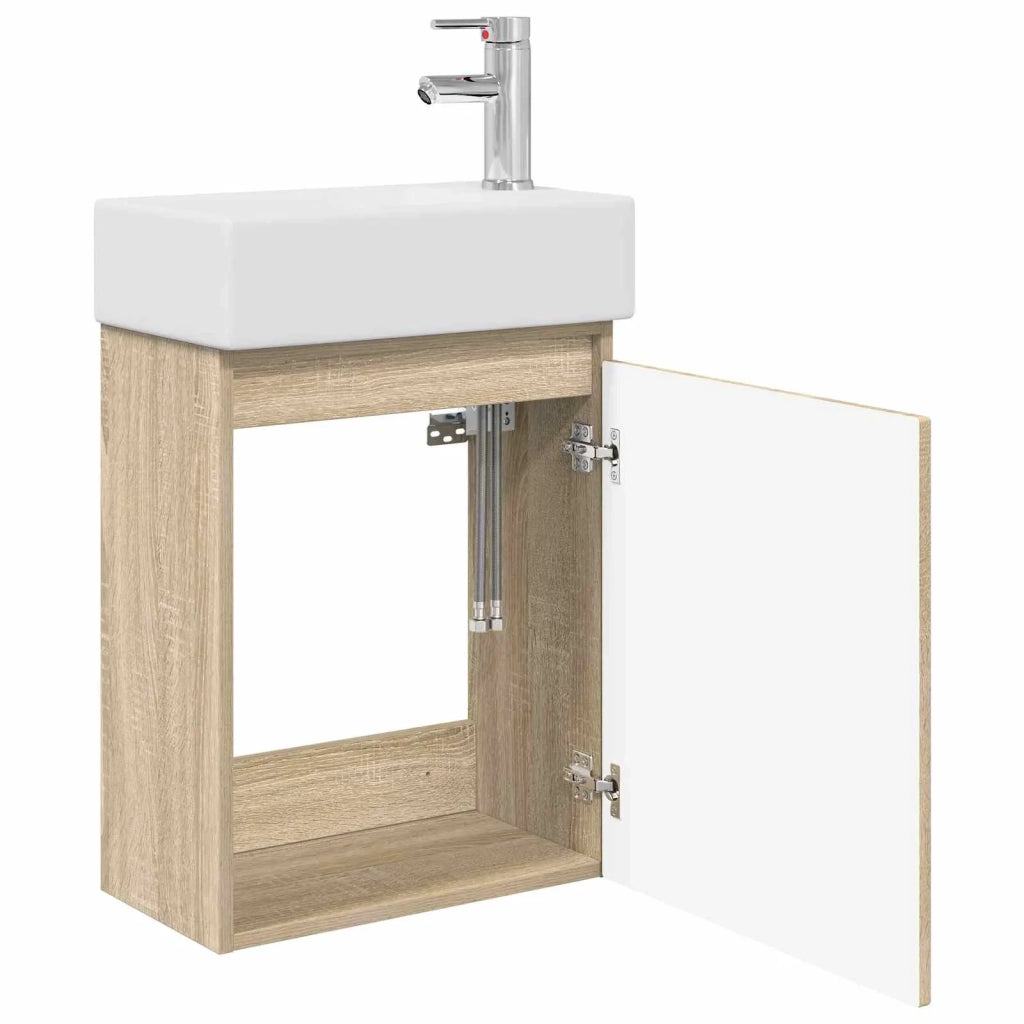 Mobile bagno con rubinetto Rovere Sonoma 45,5 x 22,5 x 84 cm