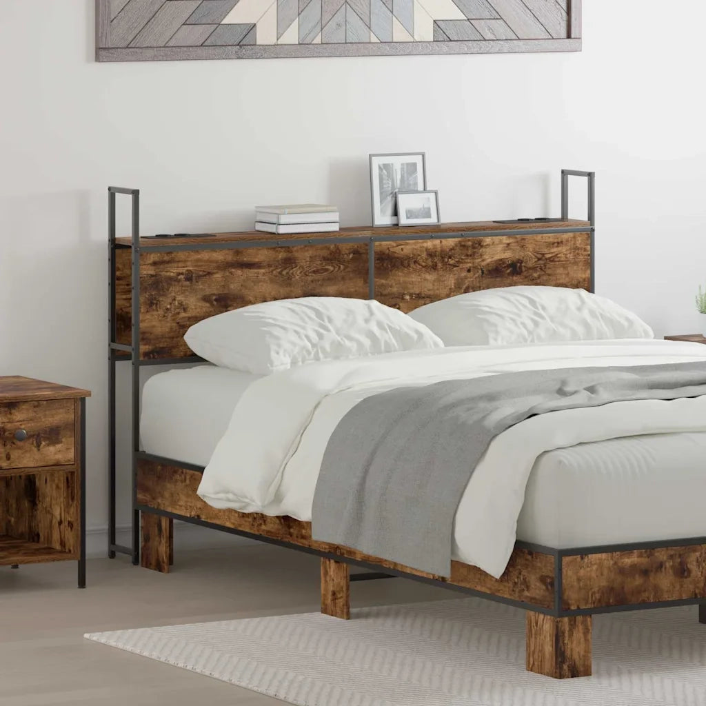 vidaXL Testata contenitore Rovere fumo 160 cm Legno multistrato