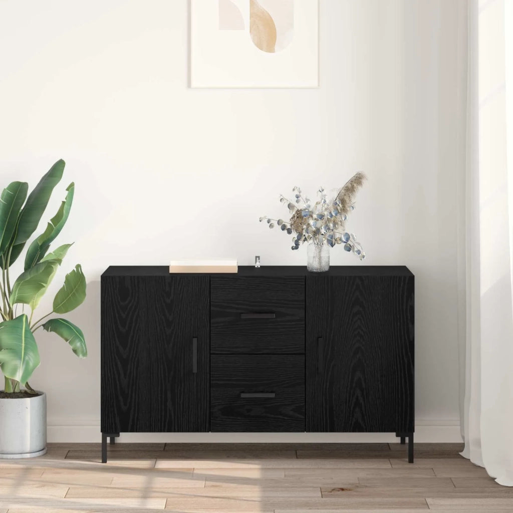 Credenza | Madia | Buffet da pranzo | Armadio da pranzo Rovere Nero 100 x 36 x 60 cm Legno multistrato