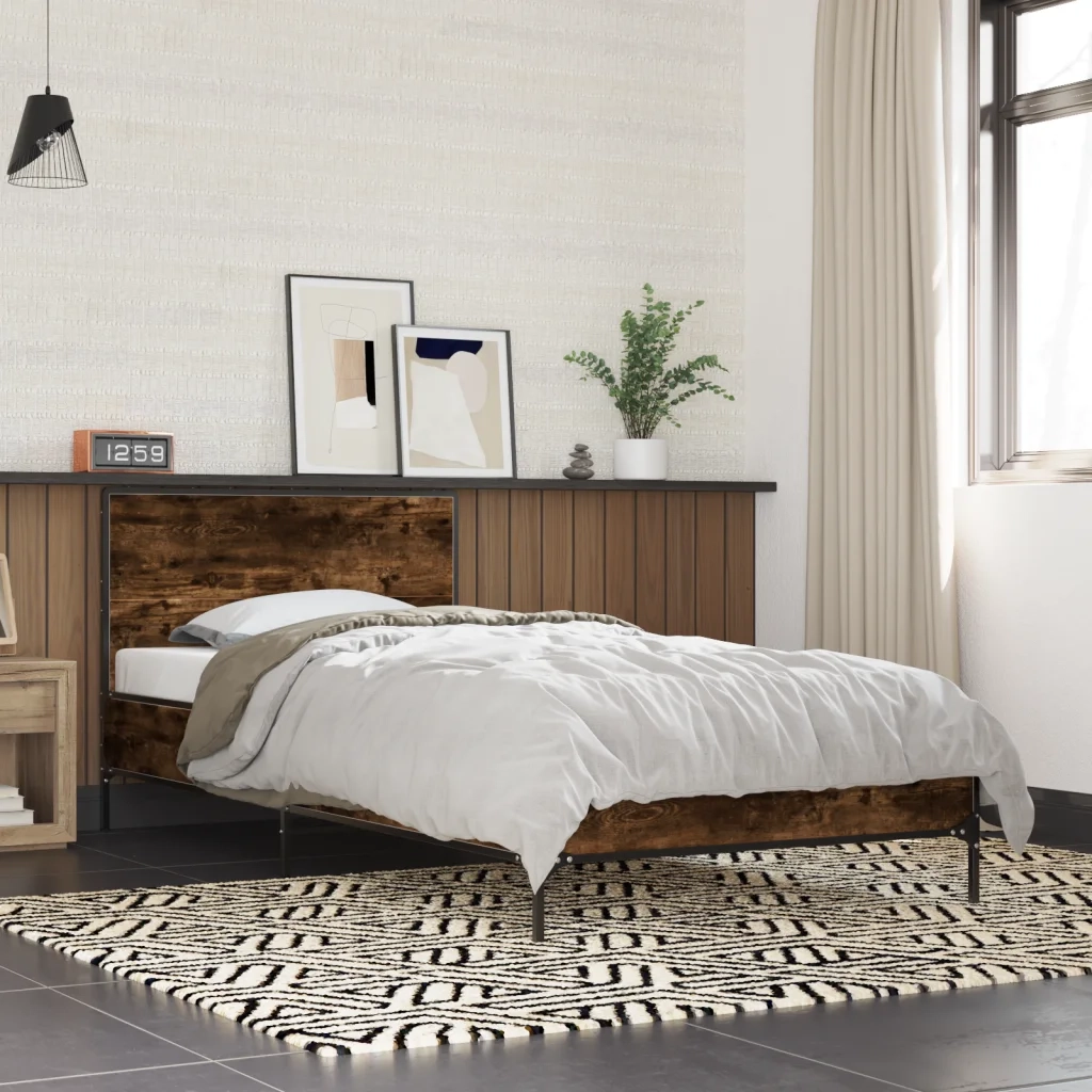 Giroletto Rovere Fumo 90x200 cm in Legno Multistrato e Metallo 845519