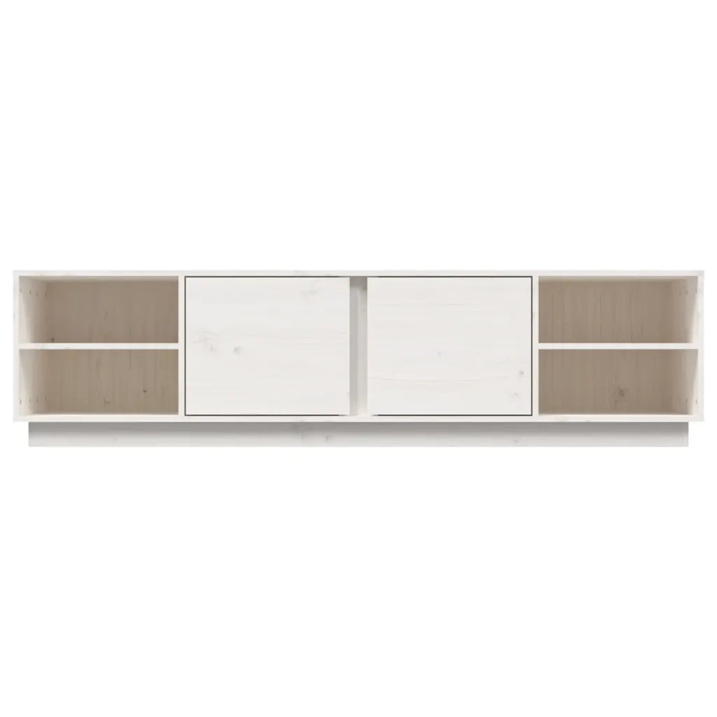 Mobile Porta TV Bianco 156x40x40 cm in Legno Massello di Pino 814455