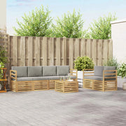 Set di divani da esterno 7 pcs Bianco e Grigio Chiaro