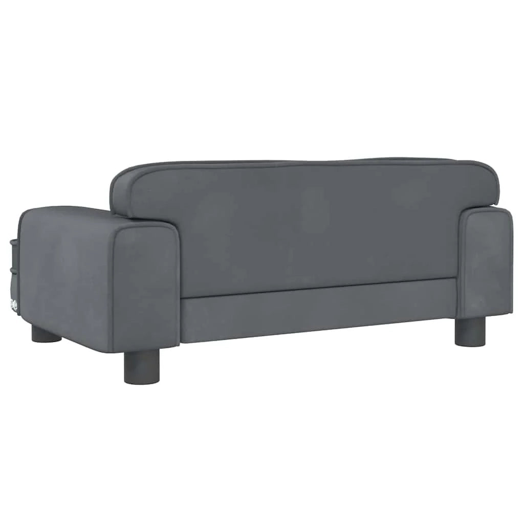 Cuccia per cani comoda cesta da divano scura 70 x 45 x 30 cm velluto grigio 02_0043173