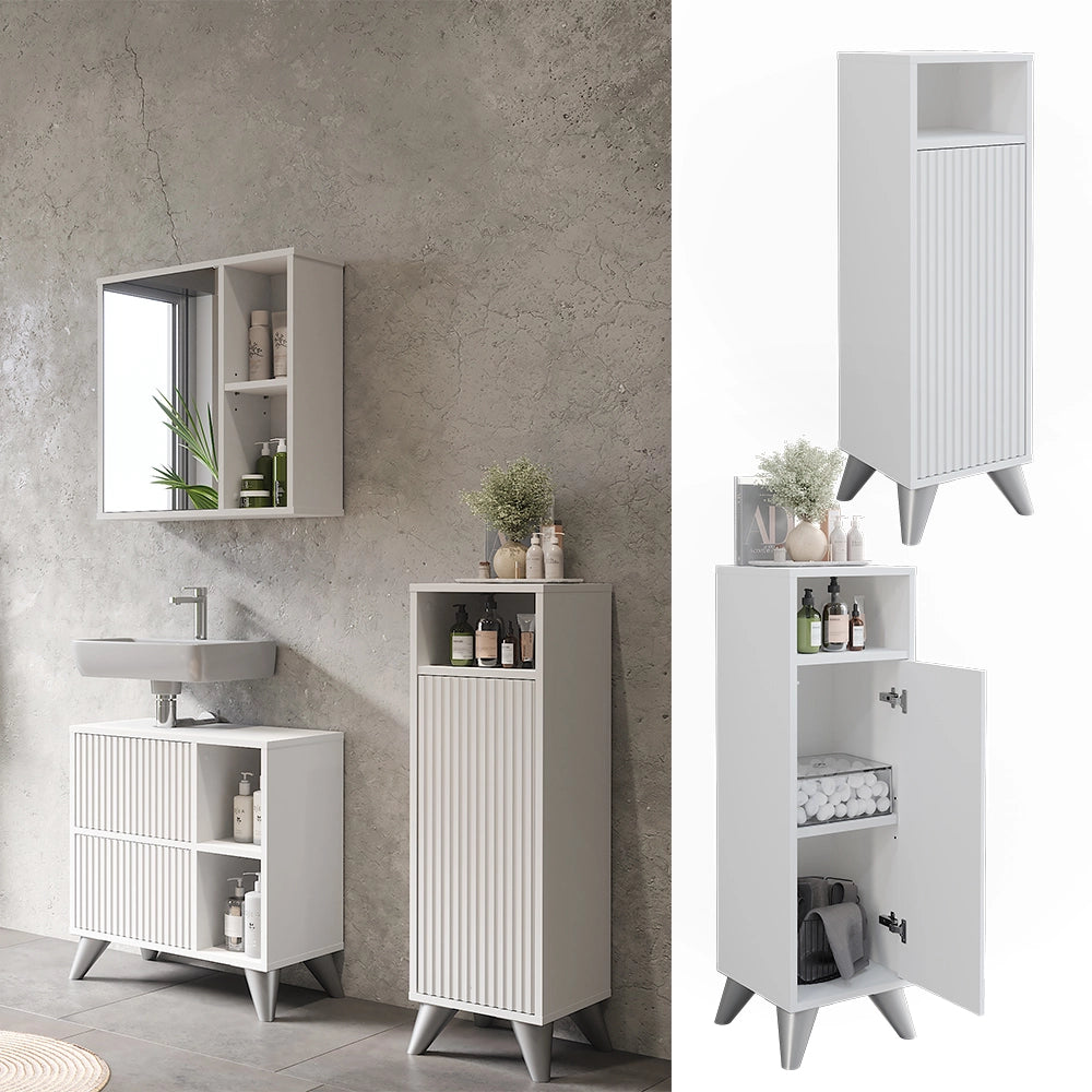 Vicco mobiletto bagno Bianco 30 x 97 cm con porta