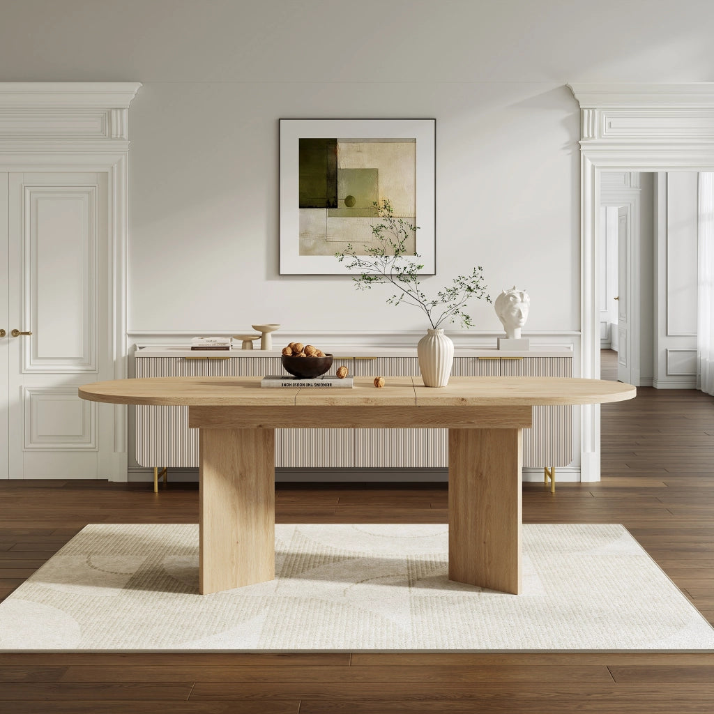 Tavolo da Pranzo Allungabile con Bordi Arrotondati ¨C MINIMAL ¨C Rovere, 120/160x80 cm, 4-6 Persone