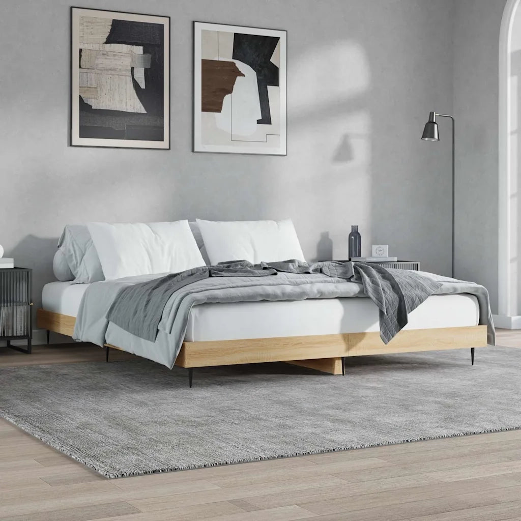 Giroletto senza Materasso Rovere Sonoma 200x200cm in Truciolato 832216