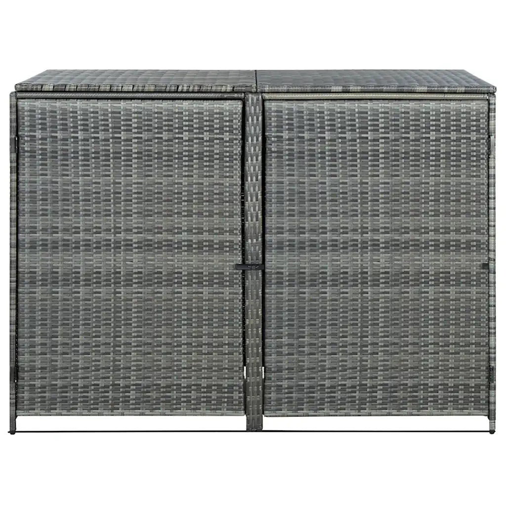 Copribidone Rifiuti Doppio in Polyrattan Antracite 148x77x111cm 46463