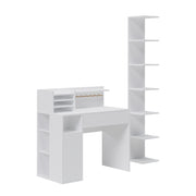 Vicco Scrivania Bianco 2 parti, con libreria