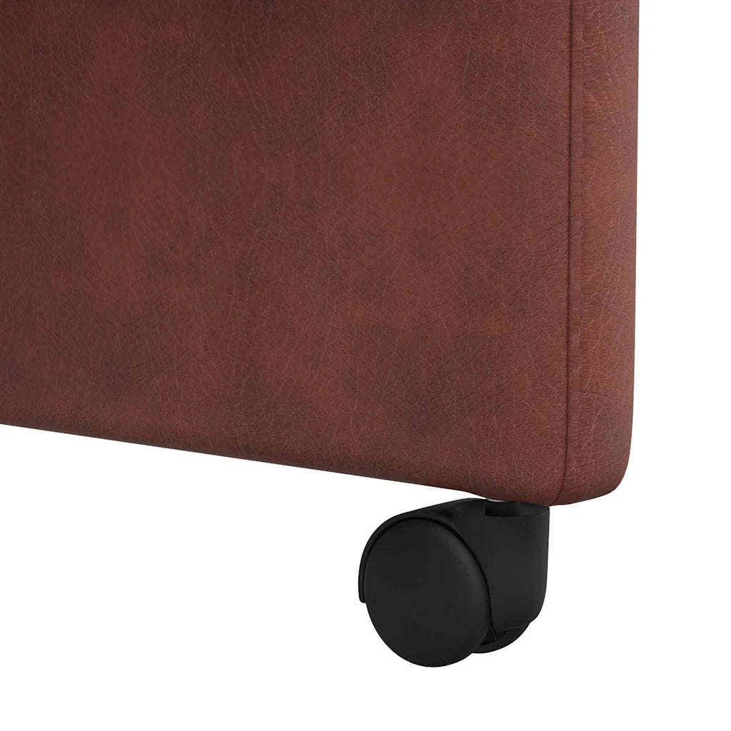 Sedie da Pranzo con Ruote 2 pcs Marrone lucido 58 x 67 x 97 cm