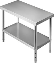 Tavolo da Cucina in Acciaio Inox 122 x 46 x 86 cm Tavolo da Cucina in Acciaio Inox
