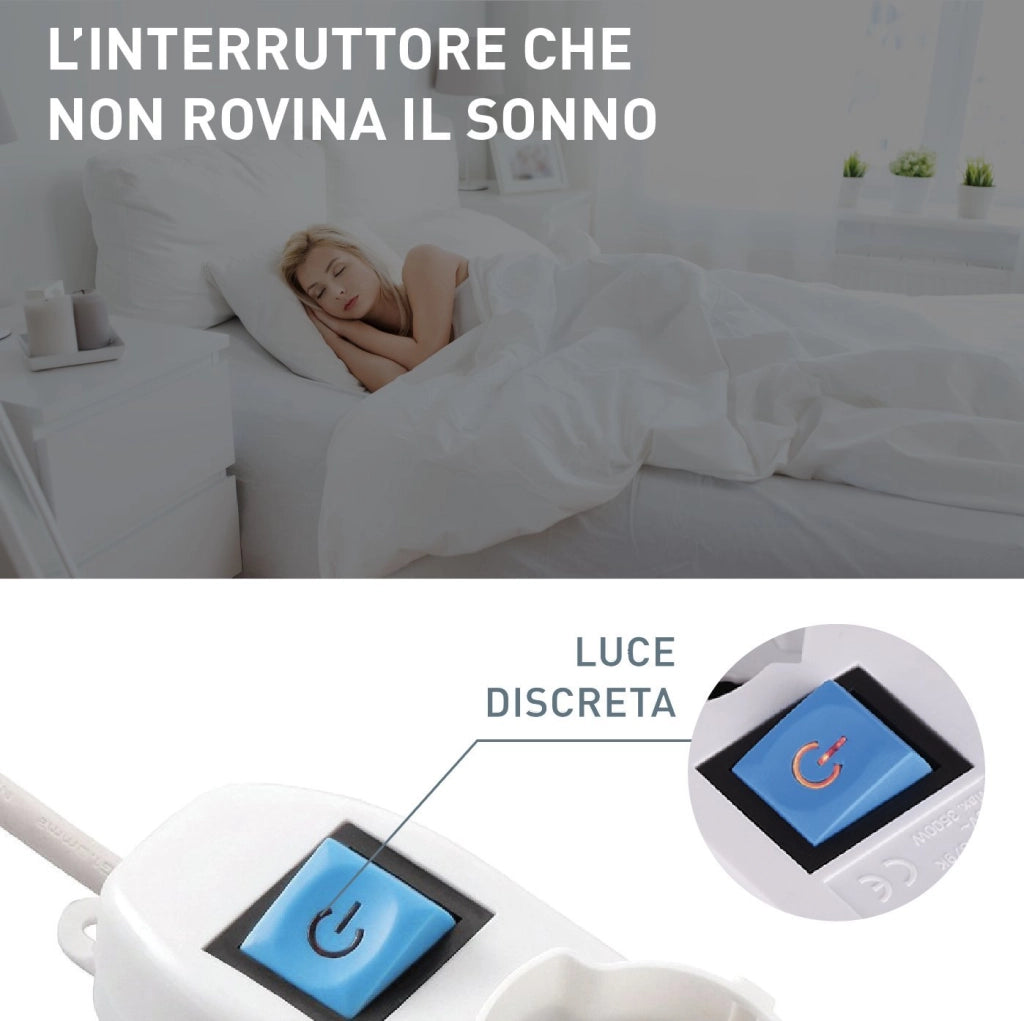 Multipresa da Tavolo 9 Posti con 6 Prese Bipasso e 3 Schuko Cavo 1,5 m Interruttore Luminoso e Protezione Bambini Electraline
