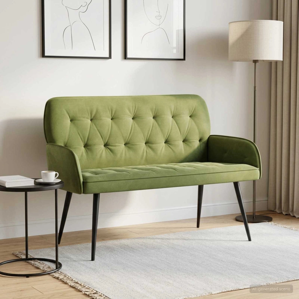 Divano a 2 posti con gambe in metallo 2 posto Verde chiaro 42051020