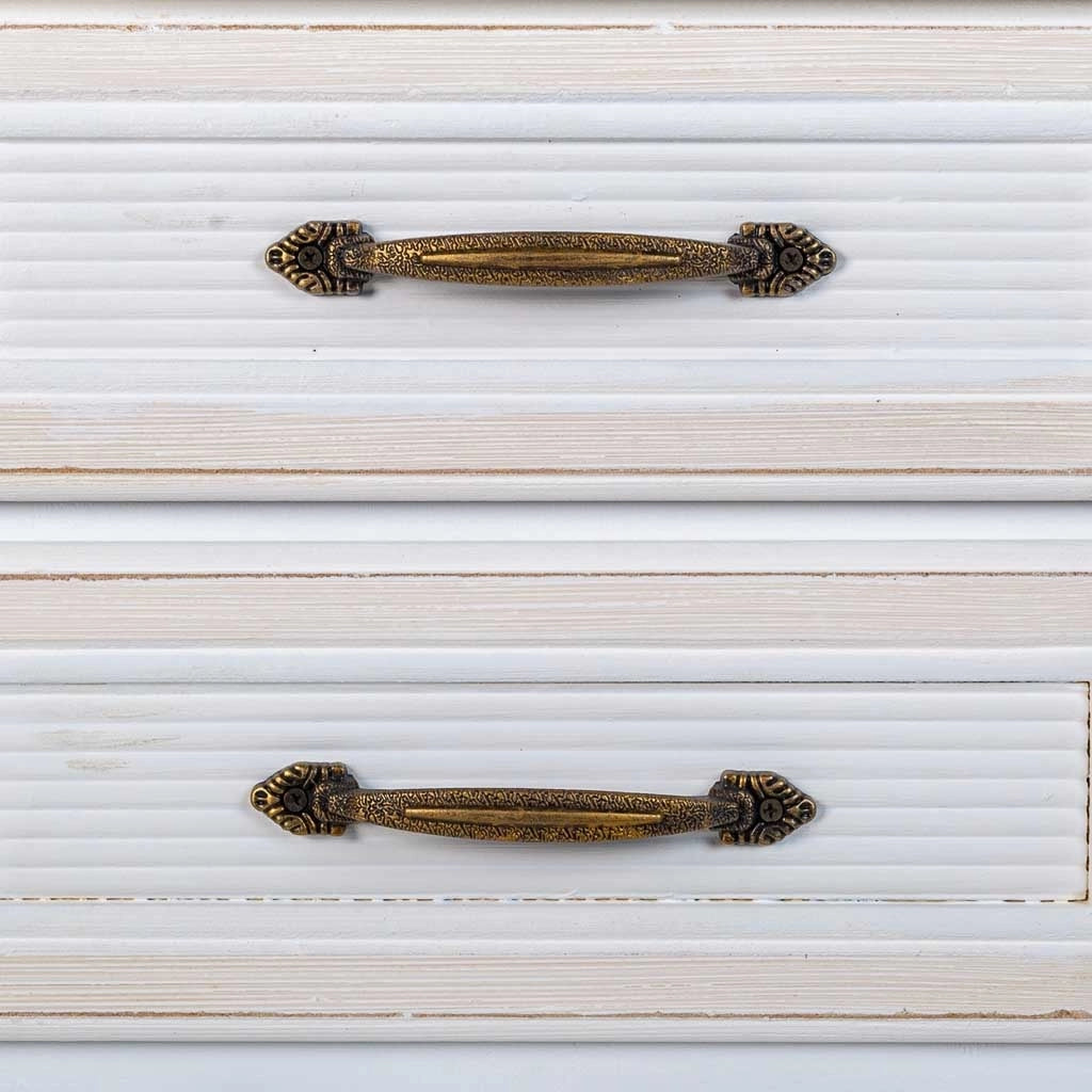 Comodino in legno bianco 37x26,5x69,5