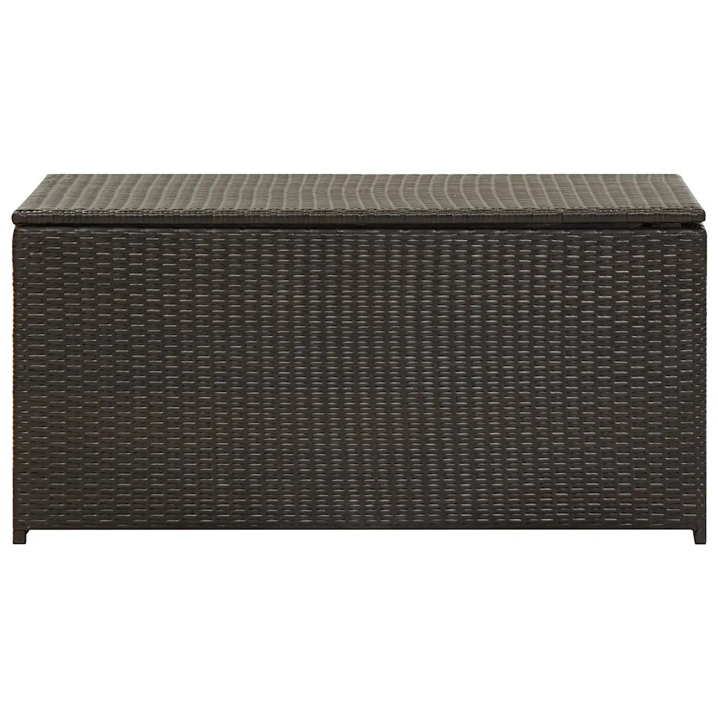 Baule da Giardino in Polyrattan 100x50x50 cm Marrone 46472