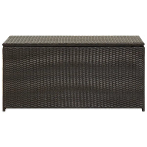 Baule da Giardino in Polyrattan 100x50x50 cm Marrone 46472