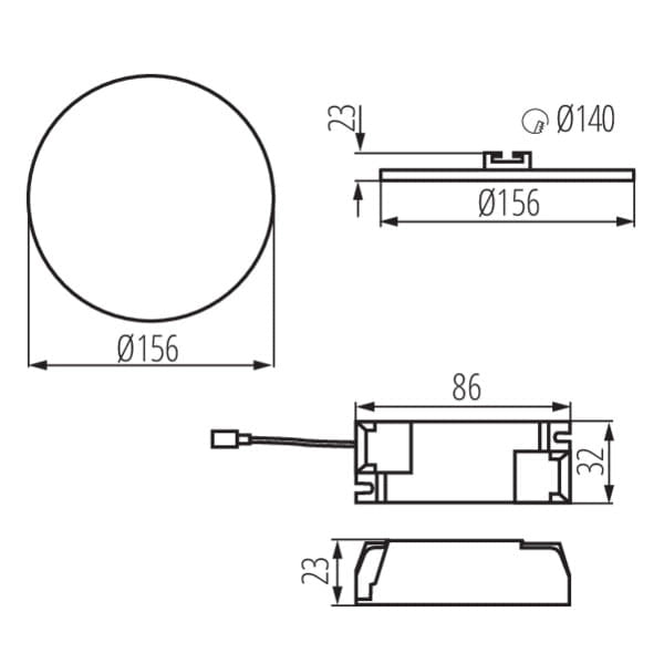 Kanlux AREL 29588 plafoniera LED 14W 4000K IP65 bianca