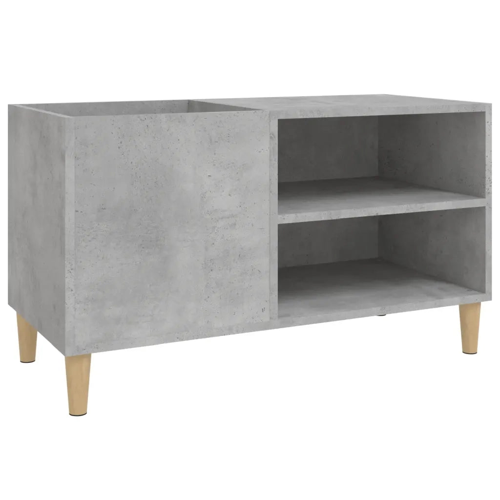 Mobile porta dischi pratico e classico 84 x 38 x 48 cm stile contemporaneo contenitore in legno grigio cemento 02_0049198