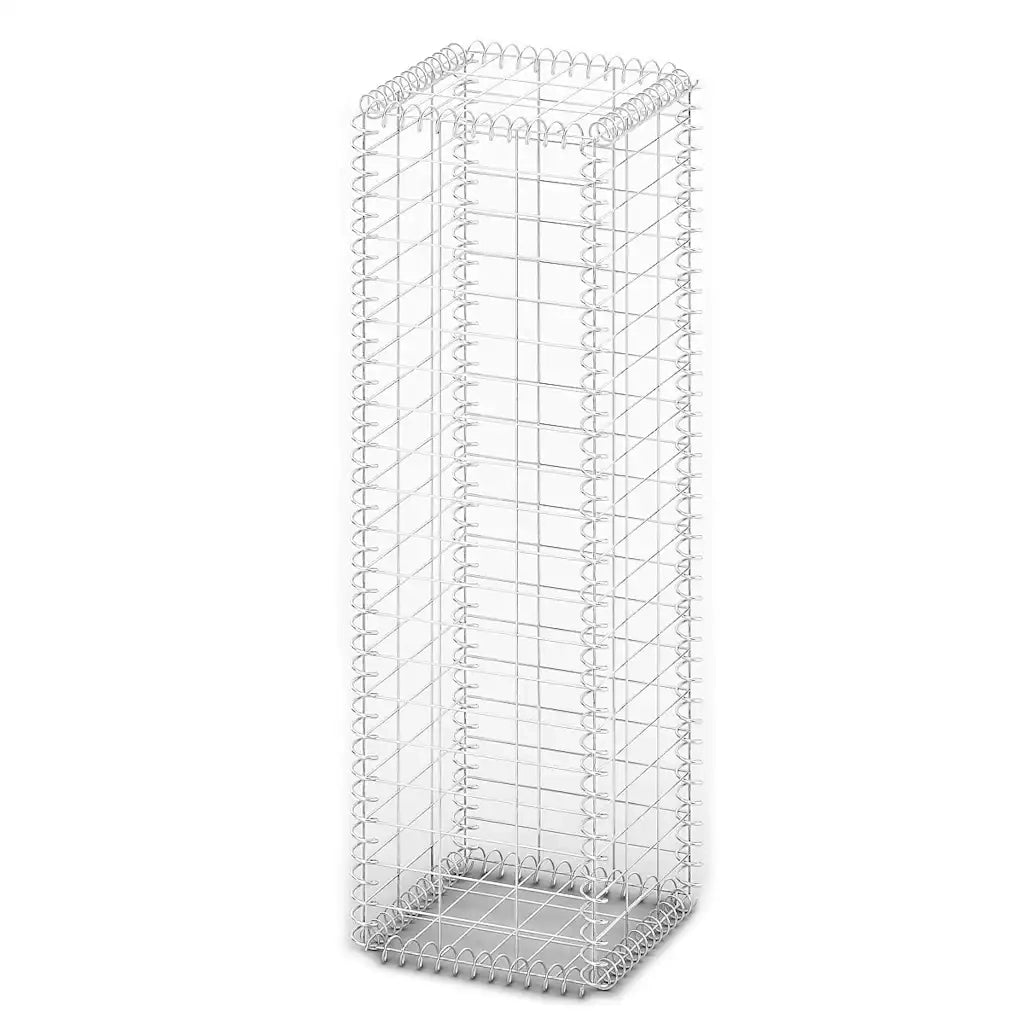 Cesto Gabbione con Coperchio in Filo Zincato 100 x 30 x 30 cm 141038