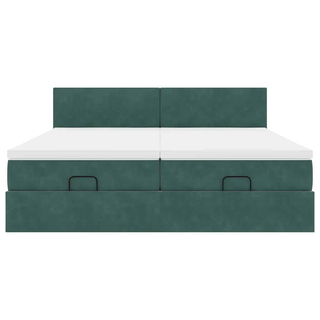 Struttura Letto Pouf con Materassi 180x200 cm Velluto