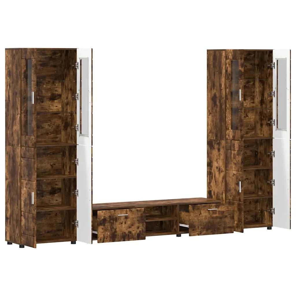 Set mobile TV FLORIN 3 pcs Rovere fumé Legno multistrato