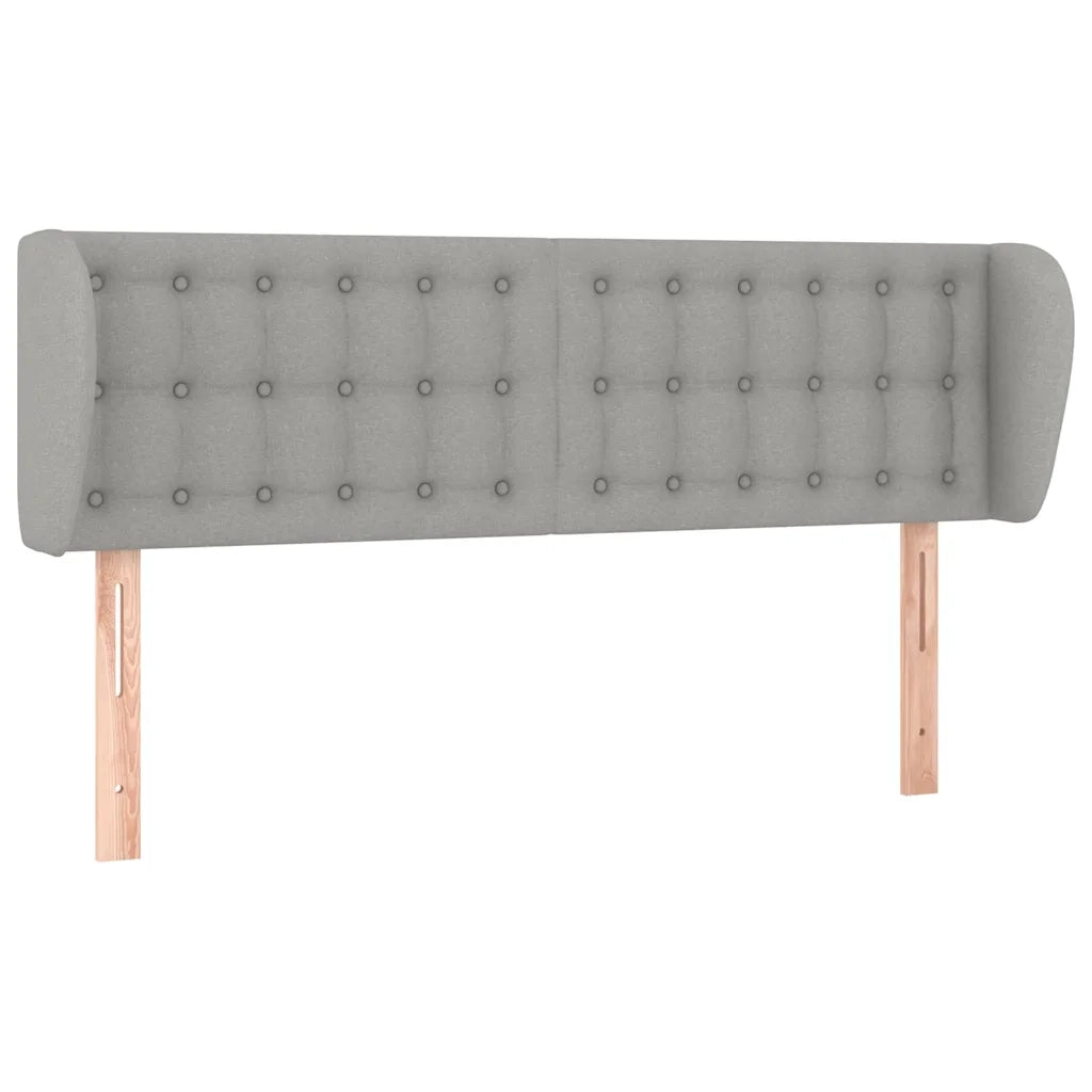 Testiera ad Orecchio-Testata con Orecchie Grigio Chiaro 147x23x78/88 cm in Tessuto 649810