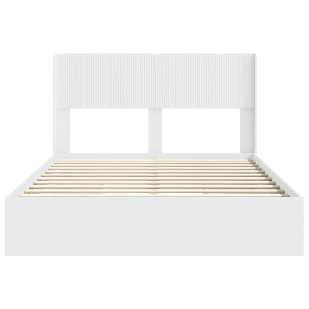 Struttura del letto con stoccaggio e testata Bianco 3414383