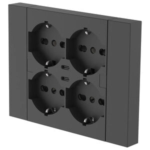 MULTIPRESA INCASSO QUADRA 4 P BIP.SCH + 2 USBC NER- ELECTRALINE- 1,0 pz