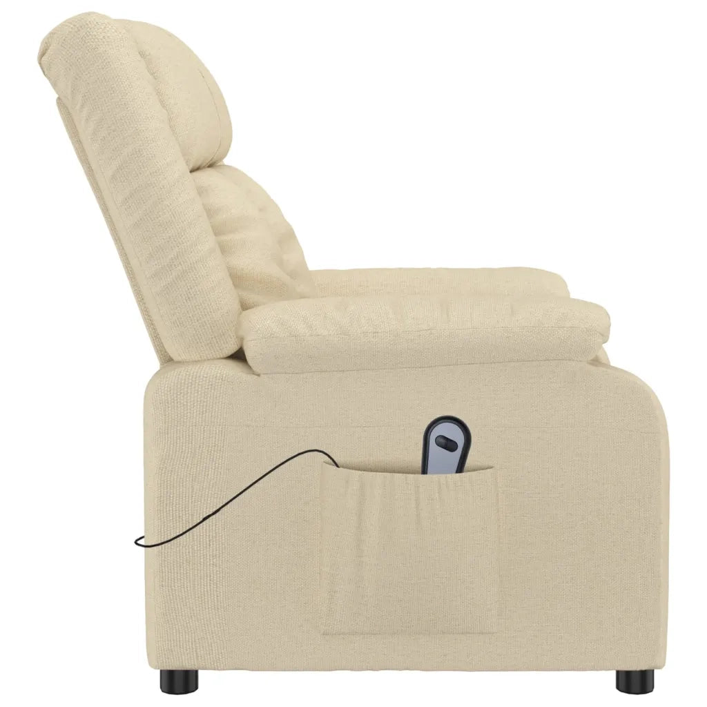 Poltrona Elettrica Reclinabile Crema in Tessuto