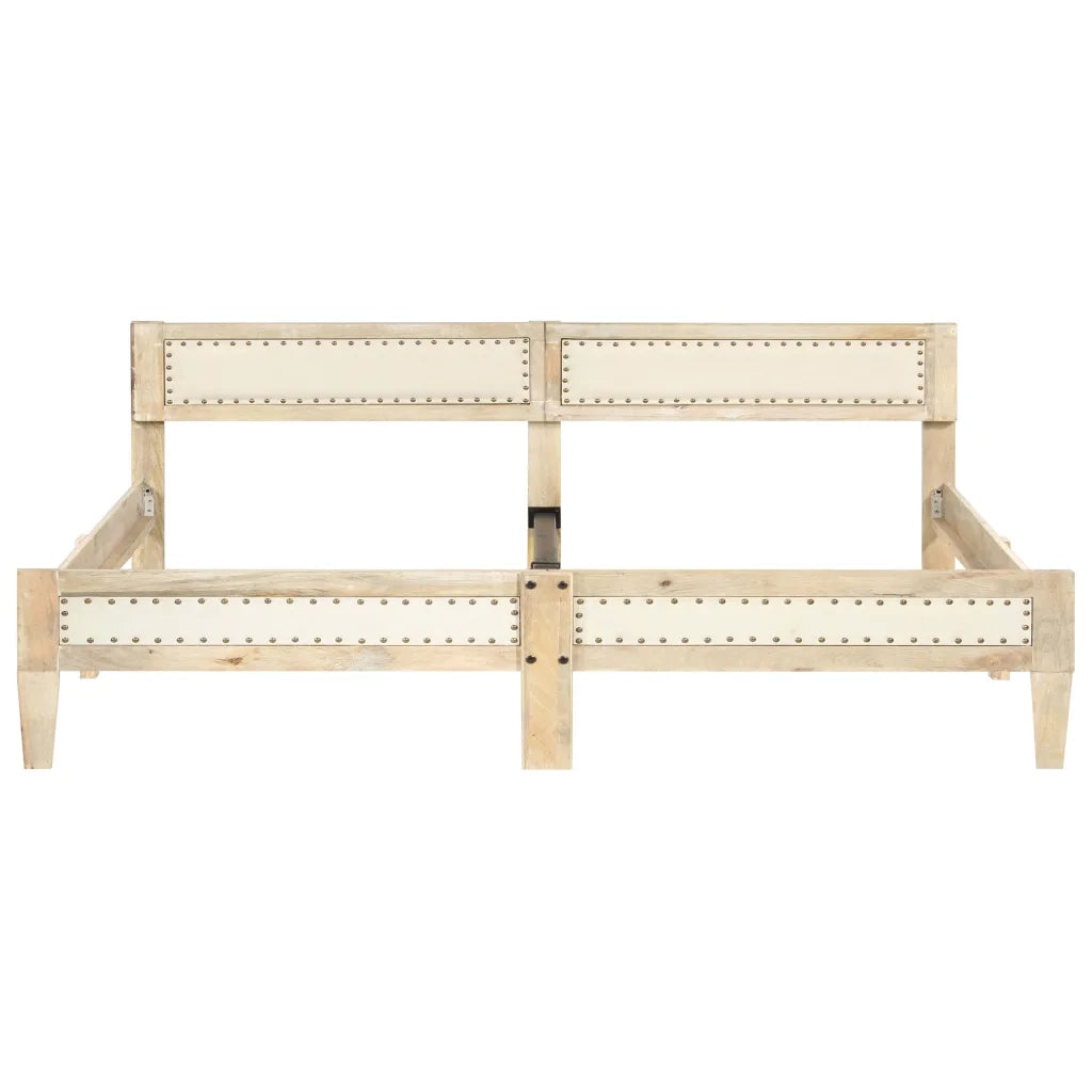 Letto matrimoniale | Letto per adulti | Giroletto in Legno Massello di Mango 200 cm