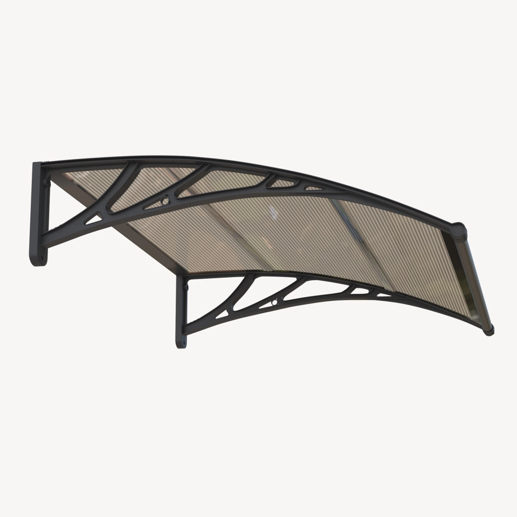Pensilina per Ingresso Mellerud in Policarbonato 150 x 100 cm Marrone / Nero [en.casa]