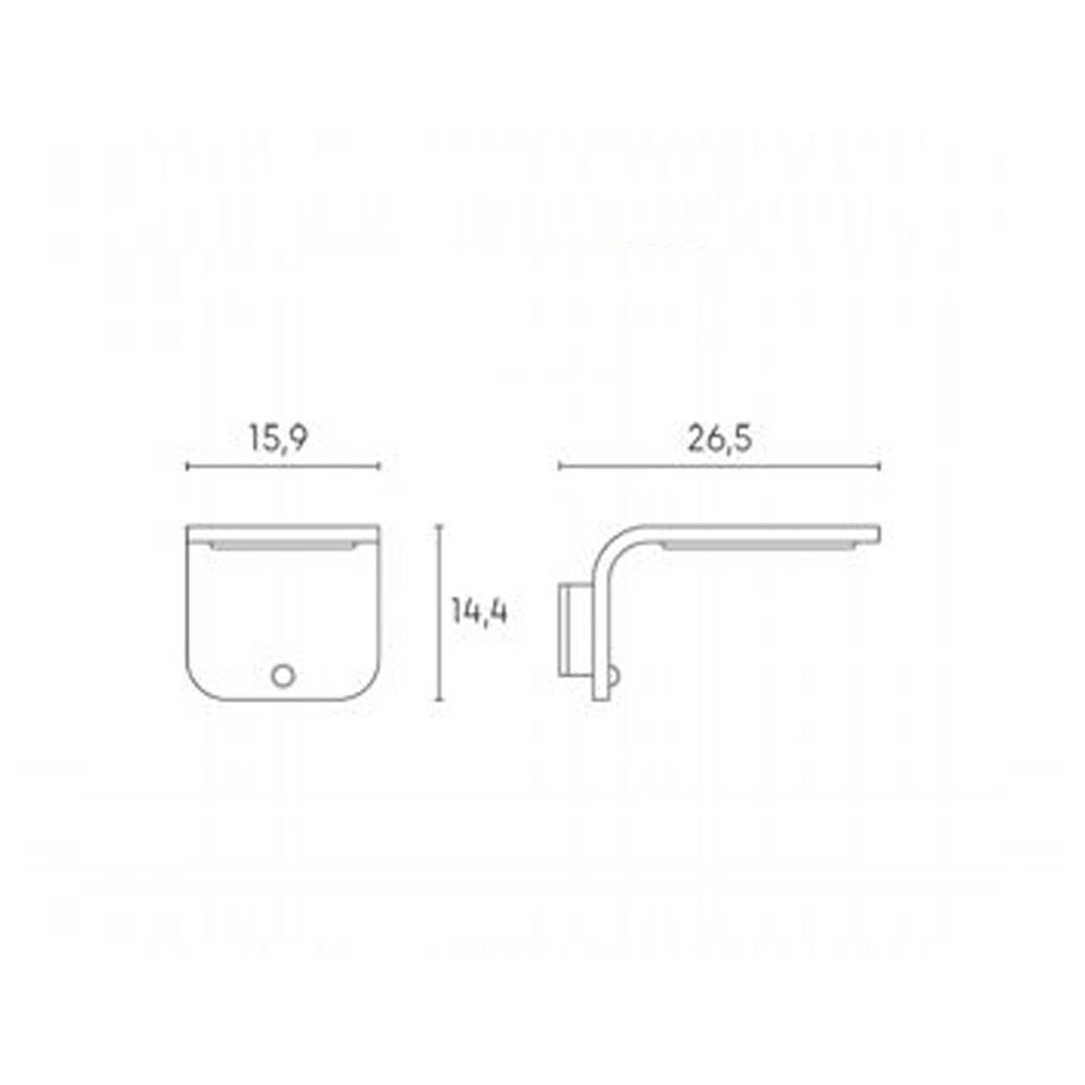 Applique Solare Moderna Street Alluminio E Termoplastica Nero Led 3W 4000K