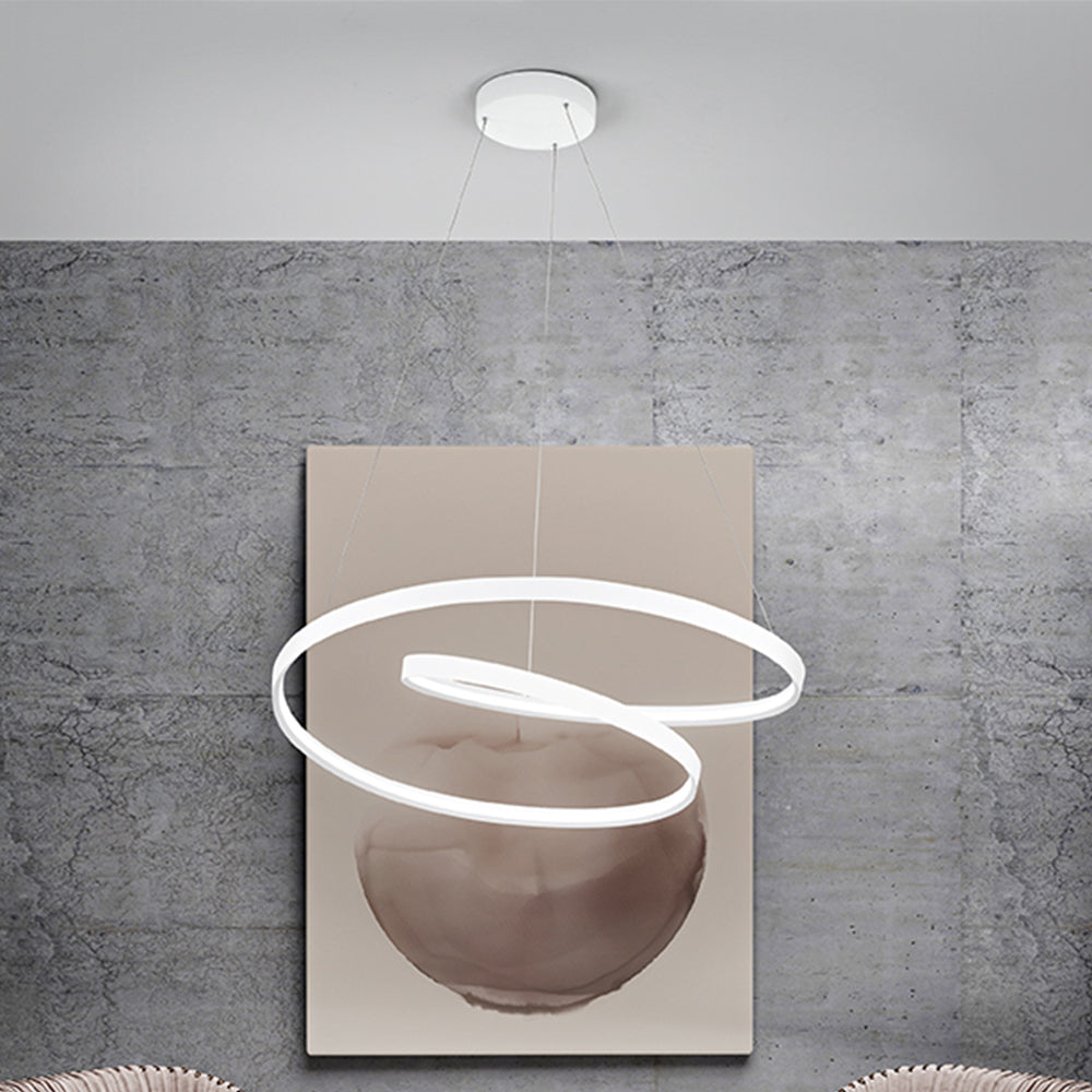 Sospensione Moderna Ritmo Metallo Bianco Acrilico Led 70W 3000K