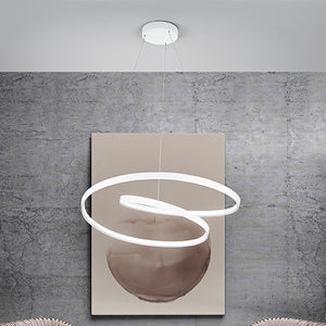 Sospensione Moderna Ritmo Metallo Bianco Acrilico Led 70W 3000K